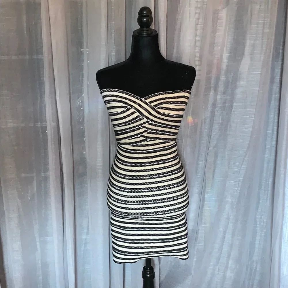 Pleasure Doing Business Black & White Dress